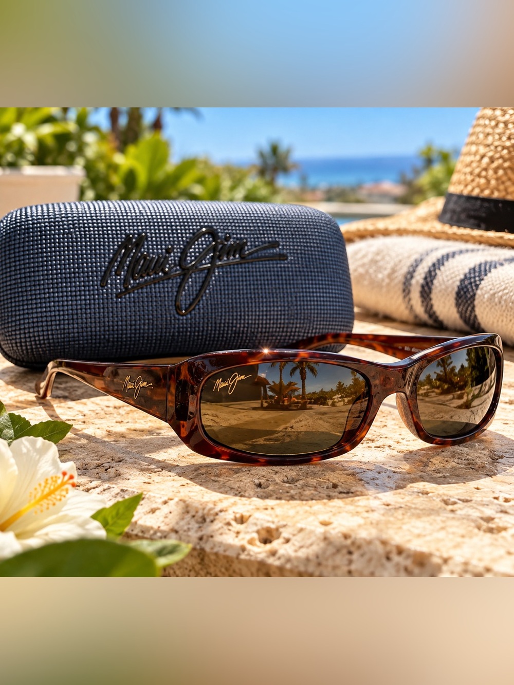 Maui Jim Nani MJ190-10 Polarized Tortoise Sunglasses Italy + Case